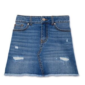 Wonder Nation Girls Destructed Denim Skirt, Size XL 14/16 Plus